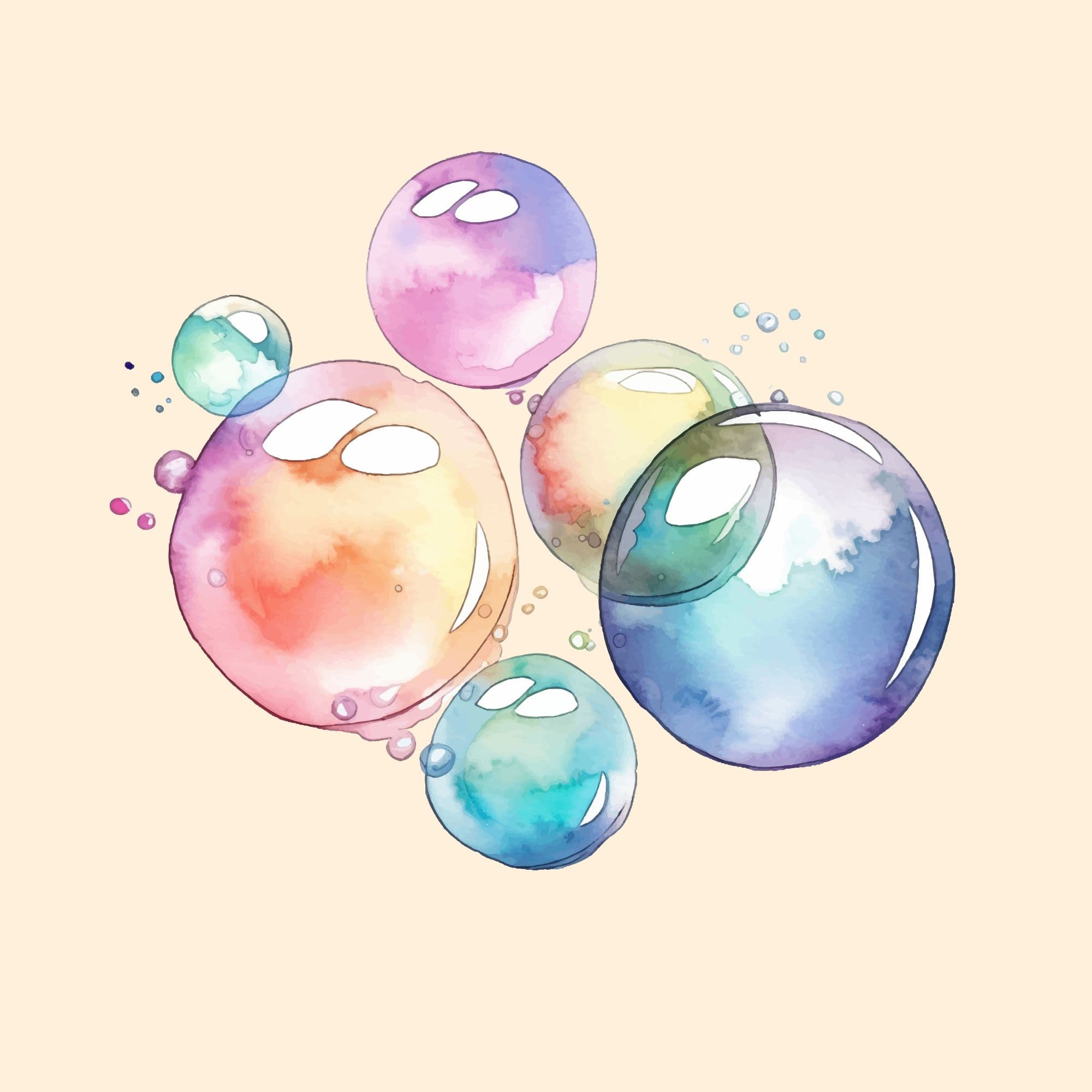Illustration von bunten Seifenblasen