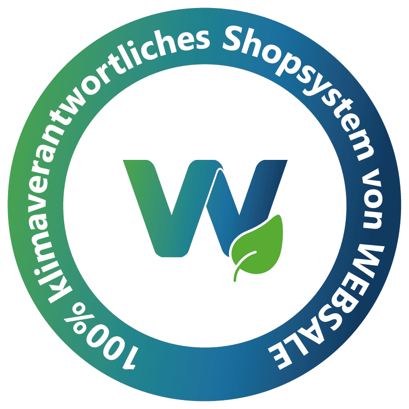 Siegel 100% klimaverantwortliches Shopsystem von WEBSALE