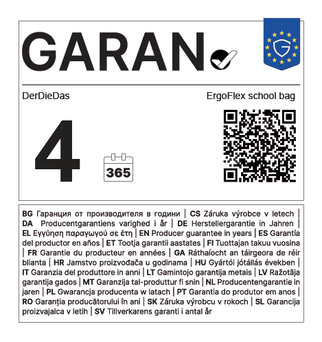 Vollständiges EU-Garantielabel DerDieDas