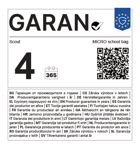Vollständiges EU-Garantielabel Scout
